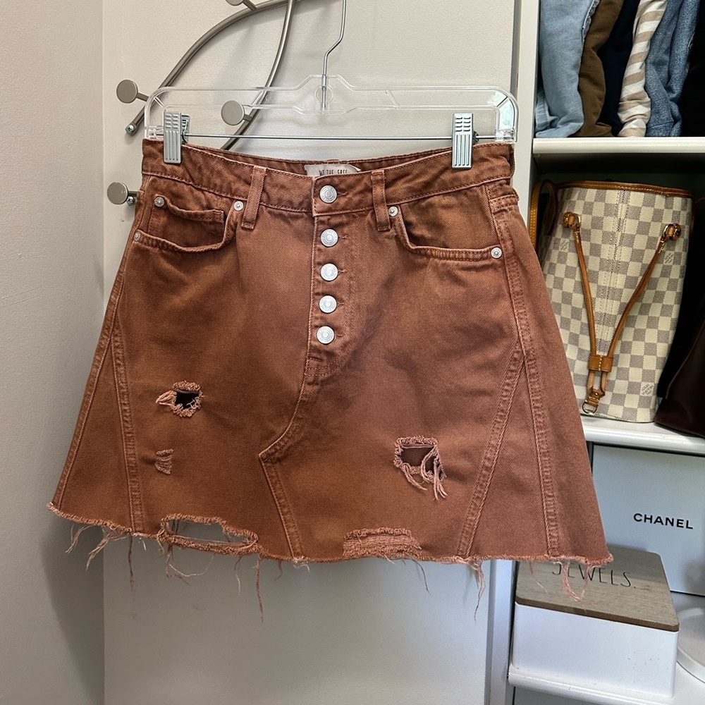 Free People | Button Down Denim Skirt Size 28